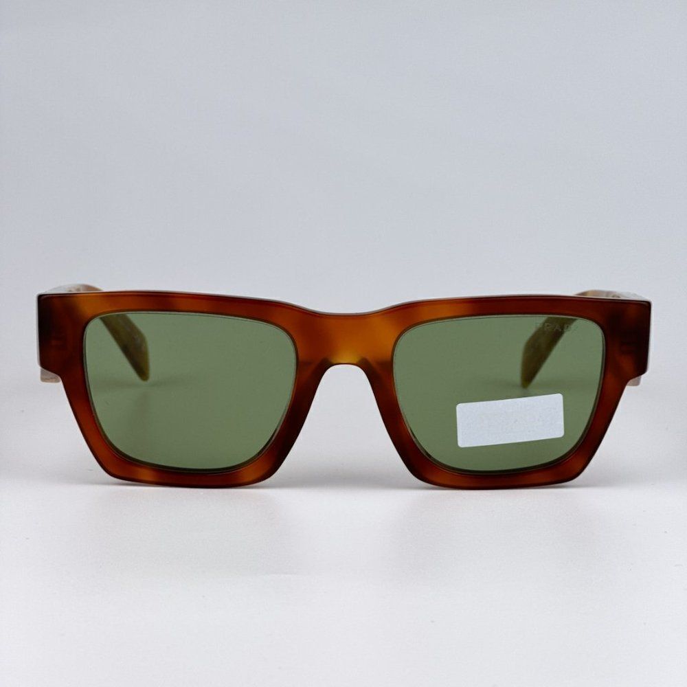 NEW Prada PRA06S 11P60C Cognac Tortoise Green Square Unisex Sunglasses PR A06S